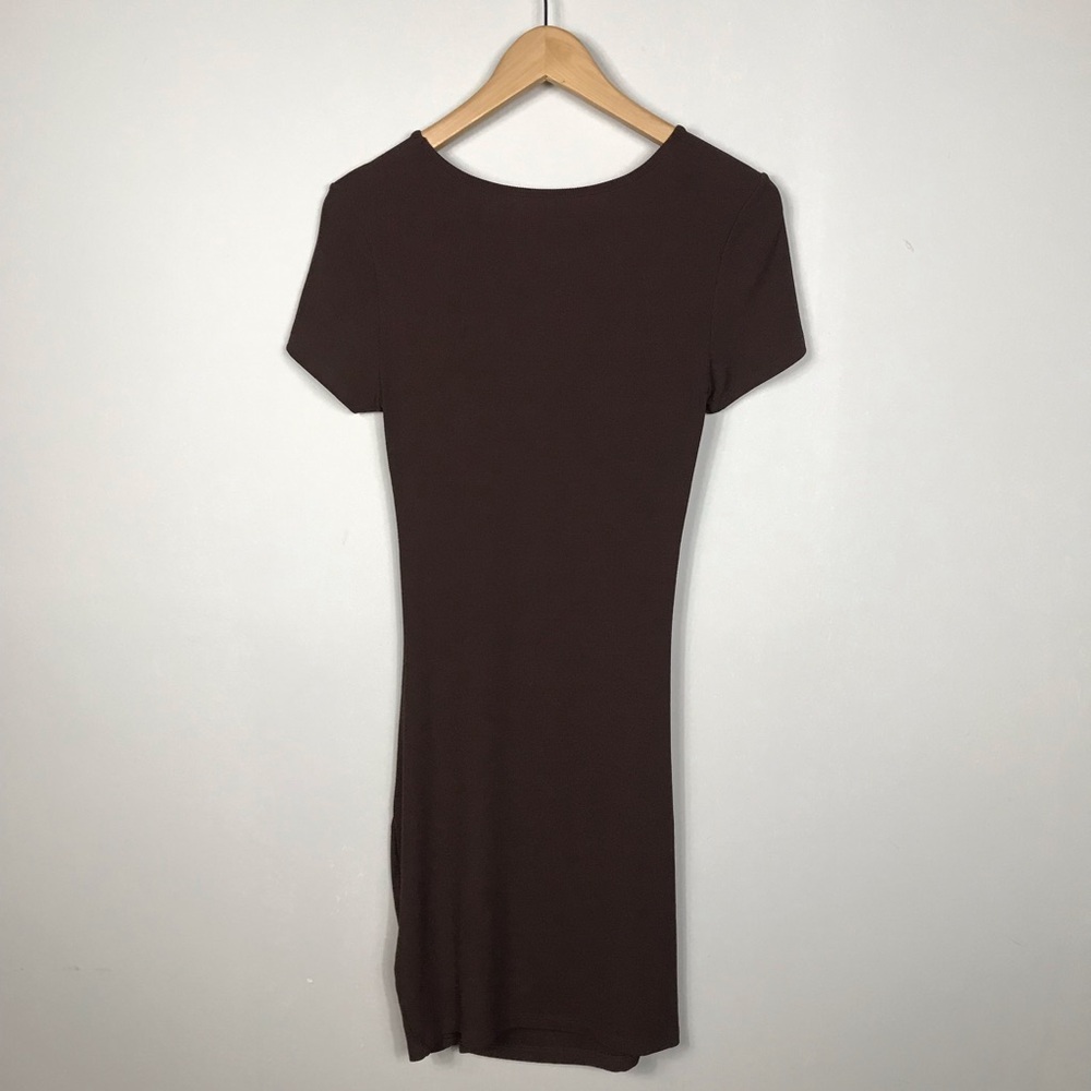 H&M Divided Short Mini Fitted Drawstring Ruched Detail Ribbed Stretchy Dress S - Picture 4 of 10